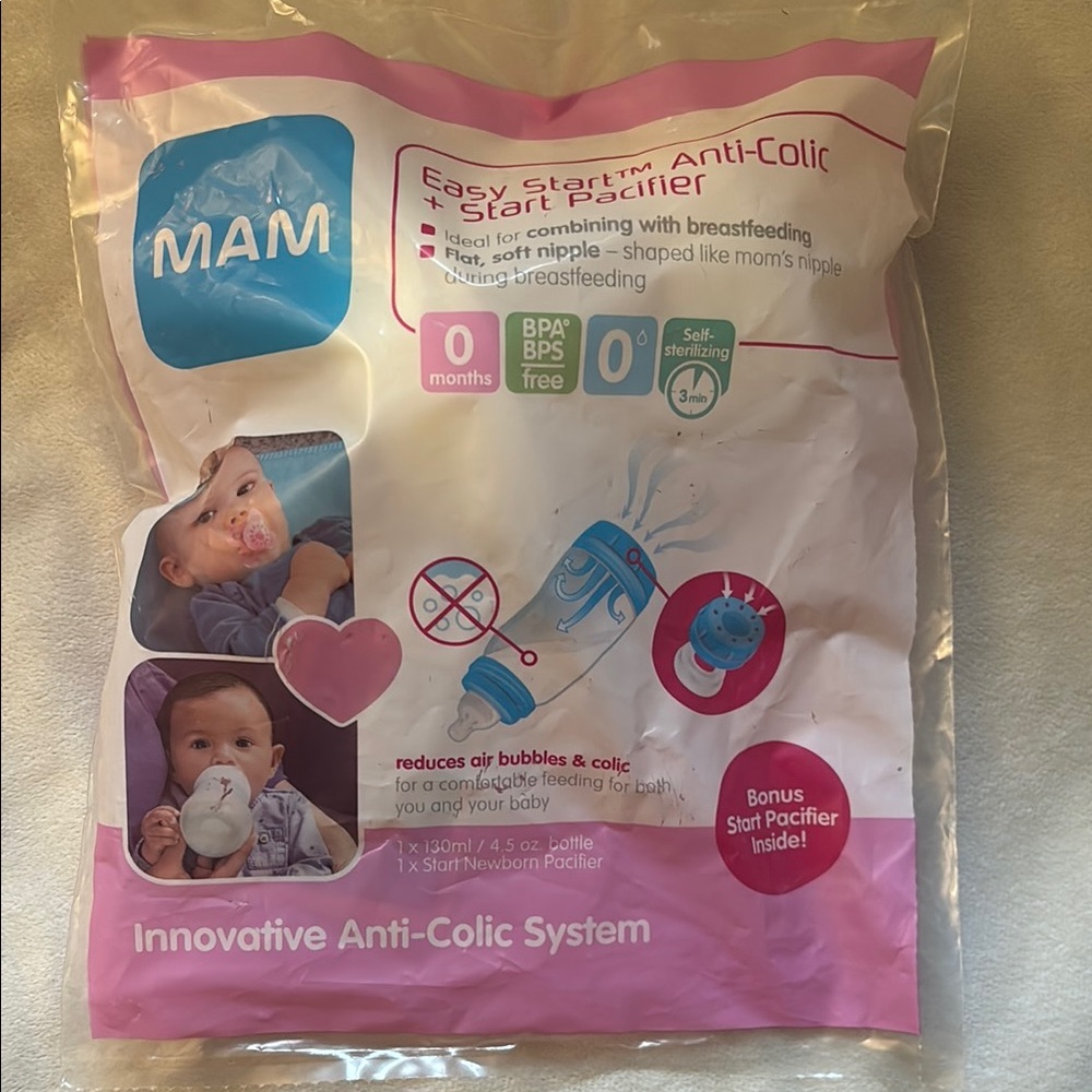 MAM Anti-Colic Baby Bottle Set - Pink